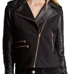 True Religion moto genuine leather jacket NWT